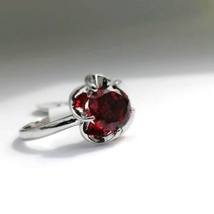 14k Real White Gold Plated Ring 9 US Silver Red